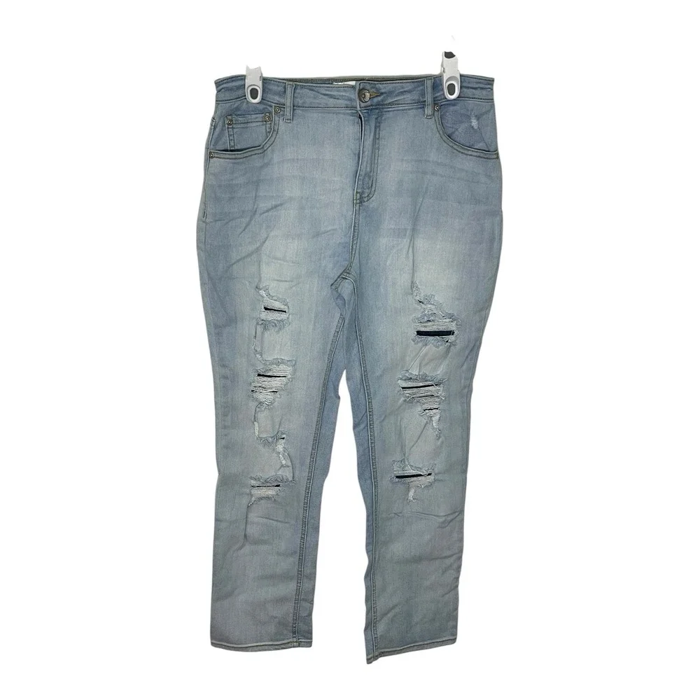 EST 1946 Denim 8 Blue Jeans Distressed Ripped Straight Leg Casual Streetwear
